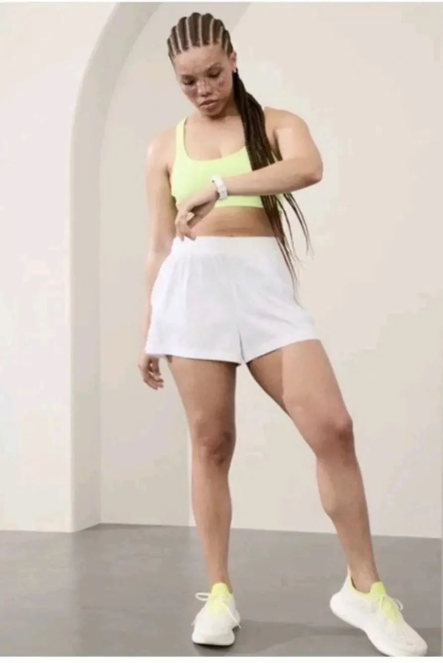 Athleta High Rise Hit Your Stride Lightweight White Run Short Size Small